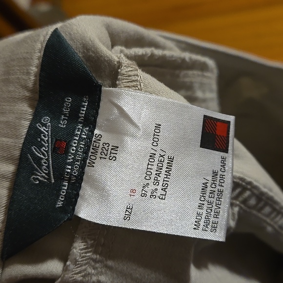 Woolrich Womens Beige Wide Leg Stretch Capris 18 - Picture 4 of 11